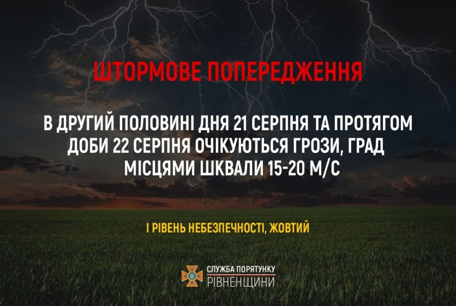 На Рівненщині очікується ускладнення погодних умов