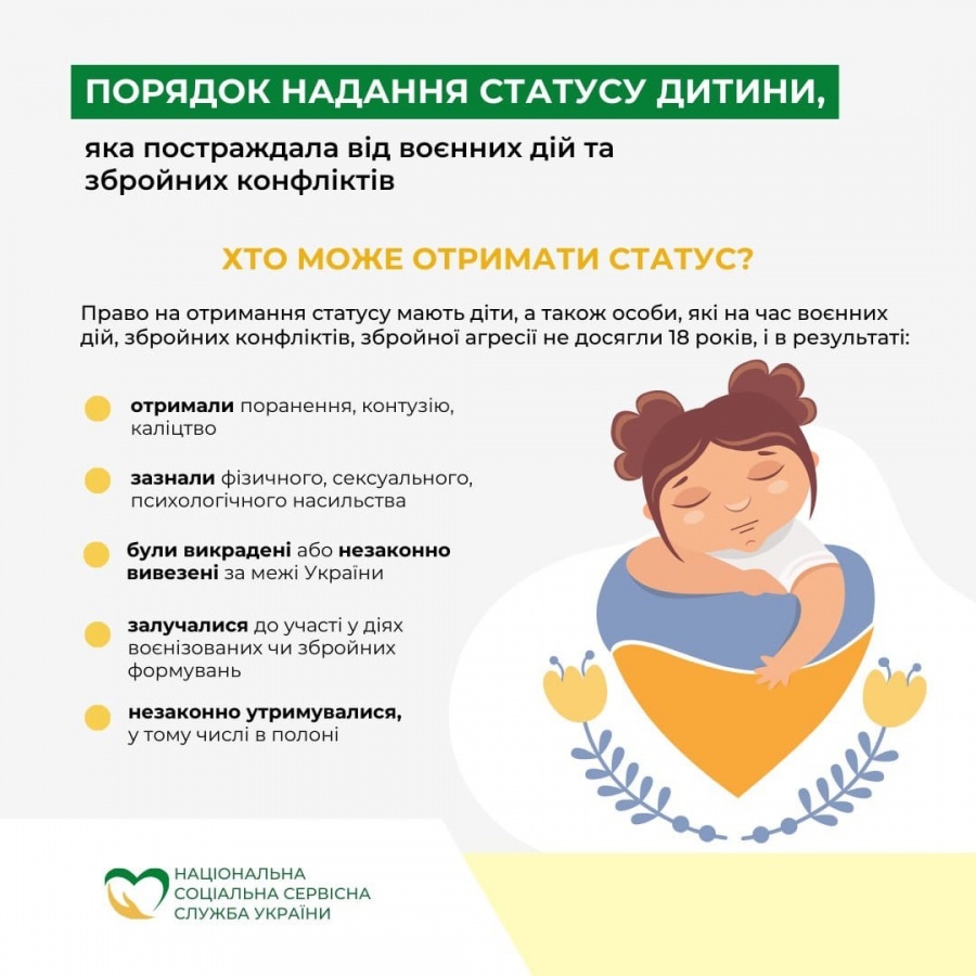 Як дитині отримати статус постраждалої внаслідок воєнних дій та збройних конфліктів