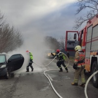 В Дубно під час руху загорівся автомобіль
